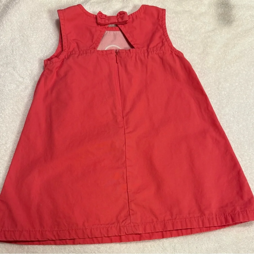 Gymboree Infant Girls 6-12M Coral Sleeveless Dress with Floral Design